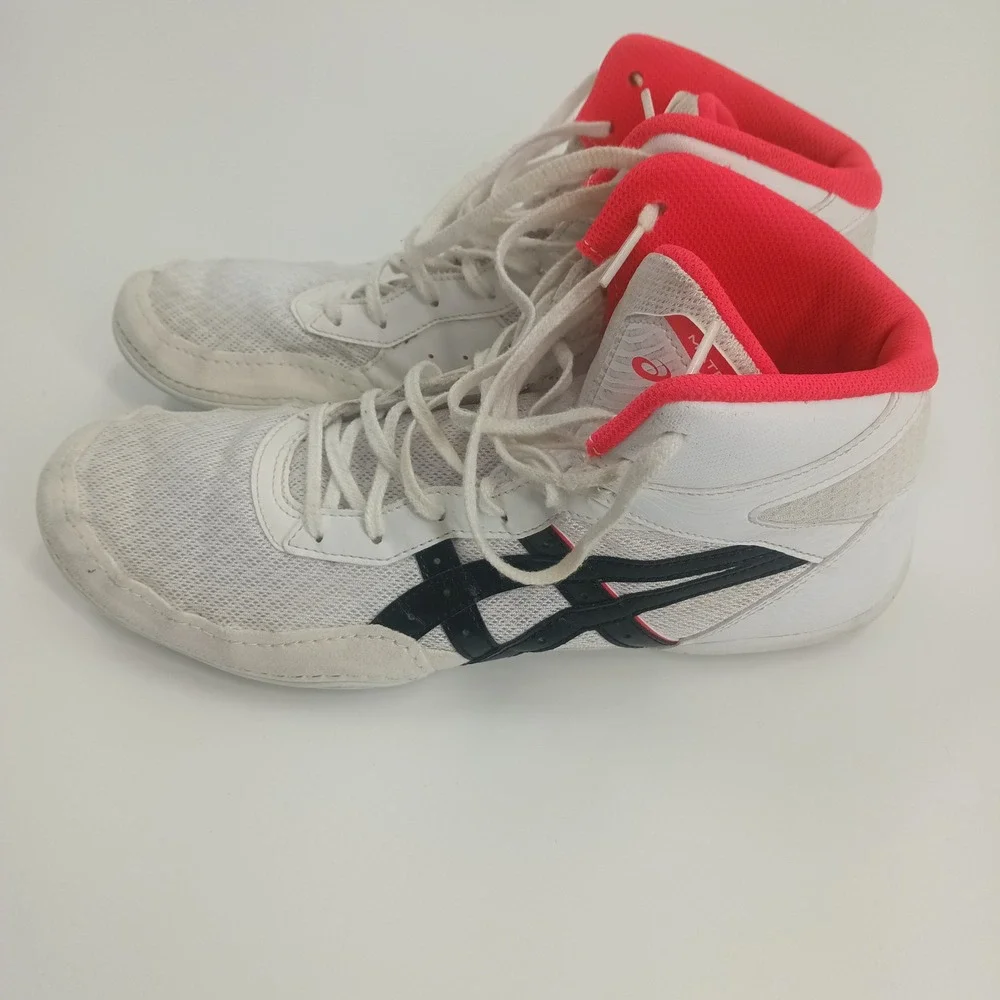 Asics Matflex 7 Wrestling Shoes White Black Diva Pink 1081A051 Mens 10